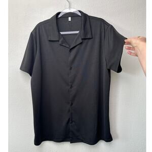 NWOT Coofandy Black Bowling Shirt Short Sleeve Size L